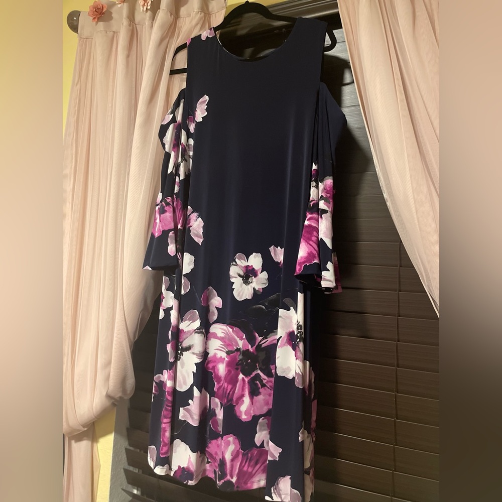 Lauren plus size purple floral dress